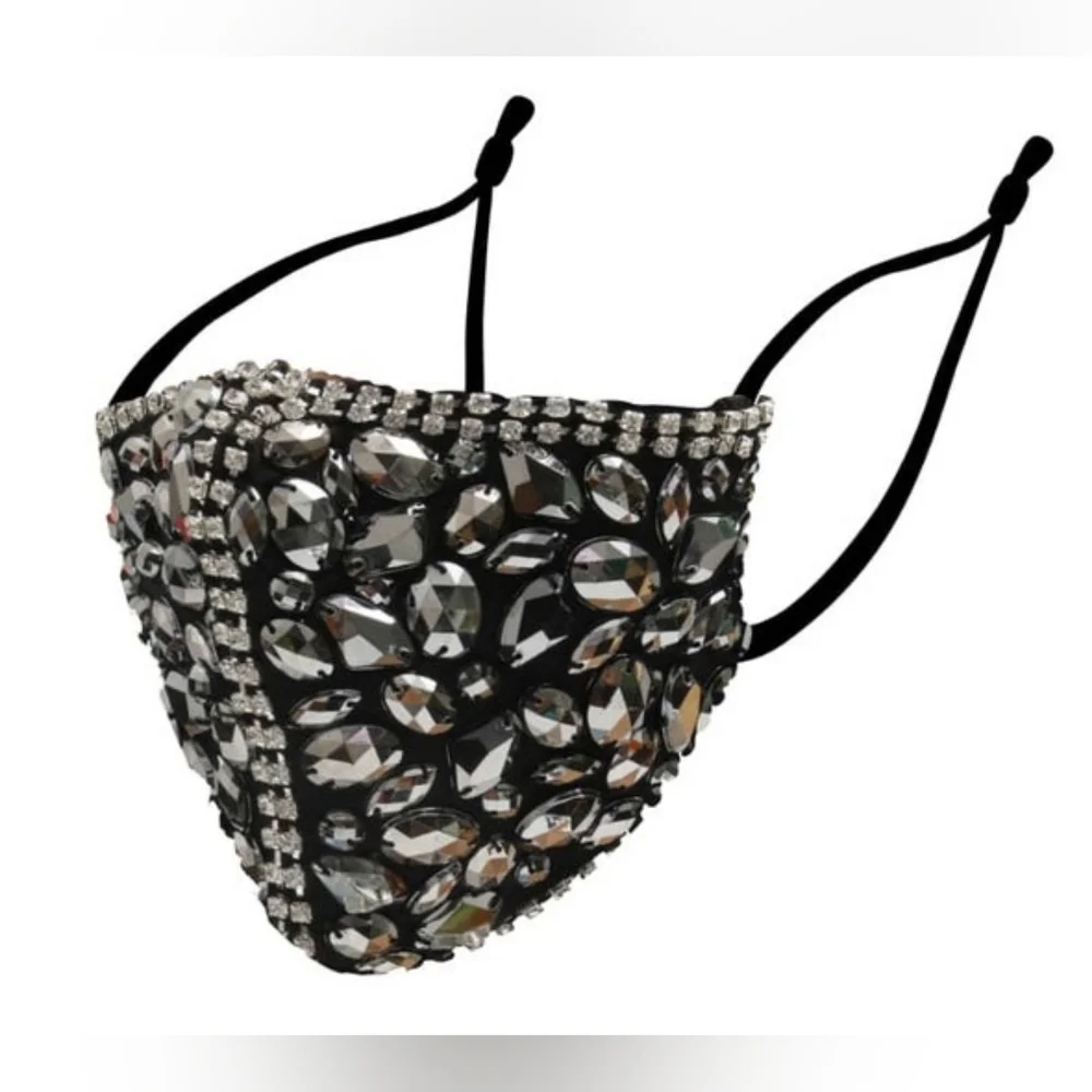 New! Crystal Rhinestone Bling Face Mask - Picture 1 of 5